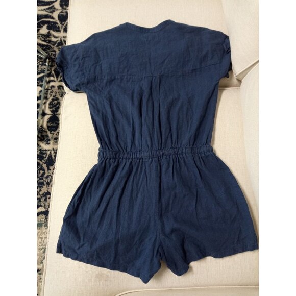 Old Navy Women's Blue Linen Romper Size Small - Picture 2 of 4